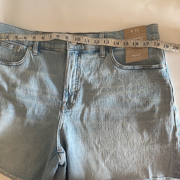 Madewell Womens The Perfect Mid-Lenght High Waisted Jean Shorts size 32 - Picture 6 of 10